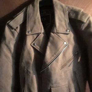 Tan Motorcycle leather coat with winter liner